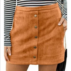 Faux suede mini skirt